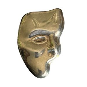 Vintage 1980s Mexico 925 Sterling Silver Mask Brooch